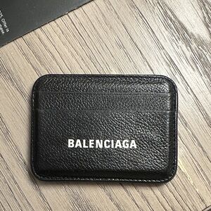 Balenciaga Black Leather Card Holder